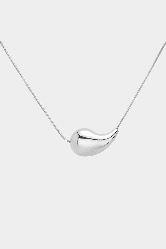 18k Gold Stainless Steel Teardrop Pendant Necklace