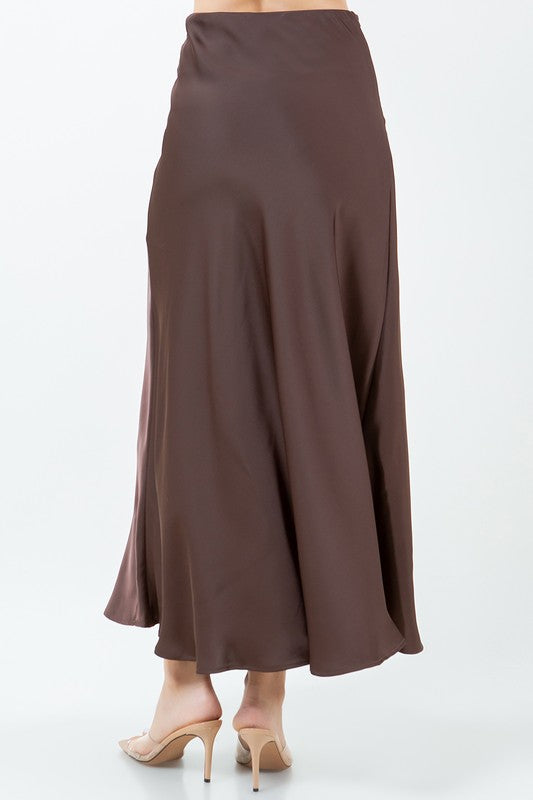 Bias Cut Satin Skirt
