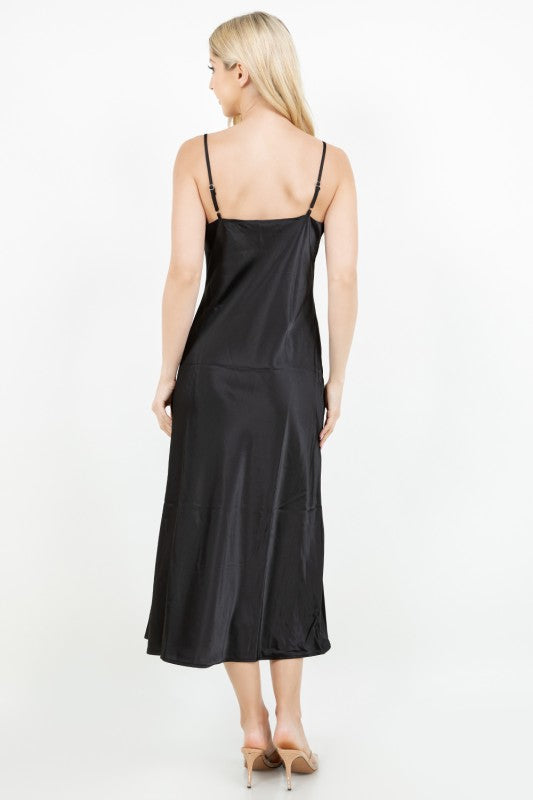 Cowl Neck Satin Drss