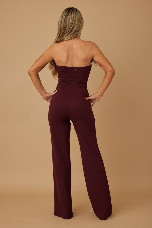 Off Shoulder Feather Fashion Jumpsuit