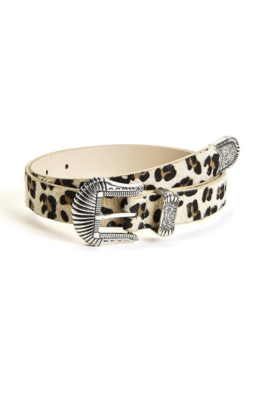 Leopard Print Western Buckle Strap