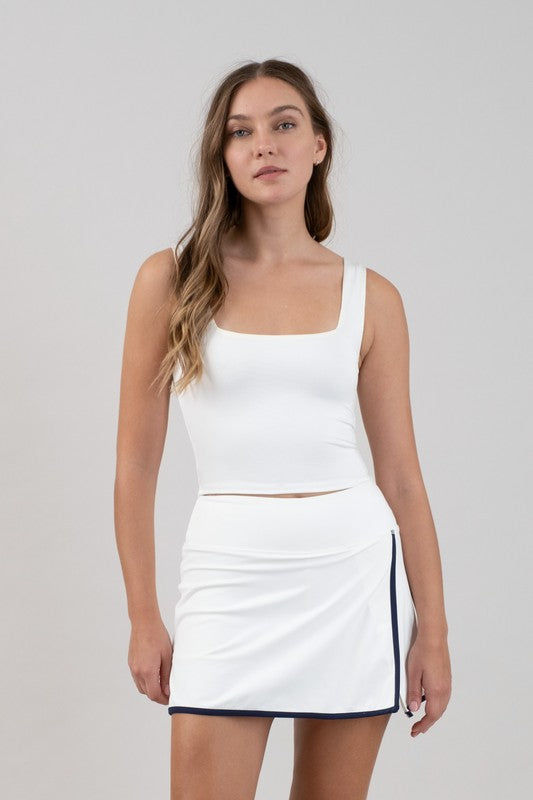 Reversible Cropped Square Neck Tank