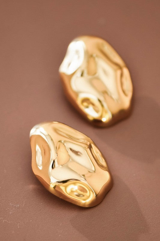 Gold Oval Earring