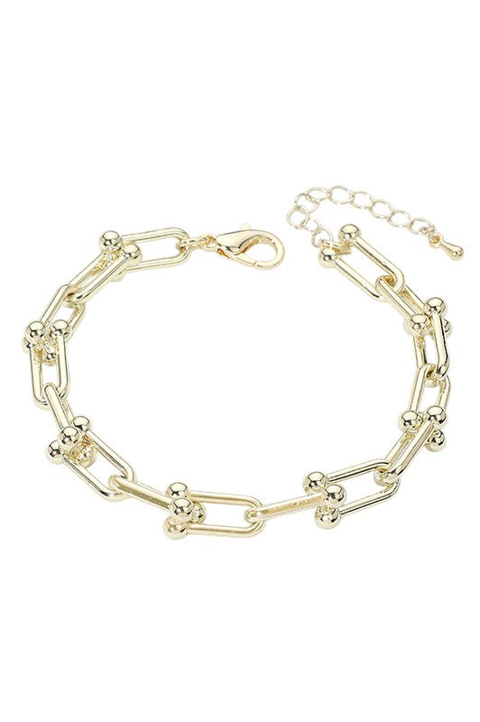 14k Gold Plated Hardware Link Chain Bracelet
