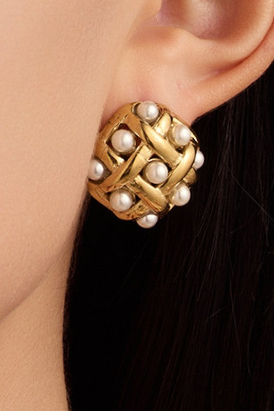 Pearl Stainless Steel Studs