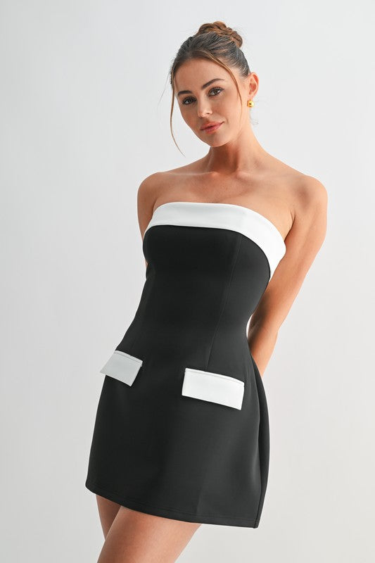 Monaco Contrast Mini Dress