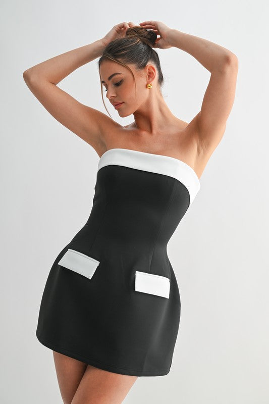 Monaco Contrast Mini Dress
