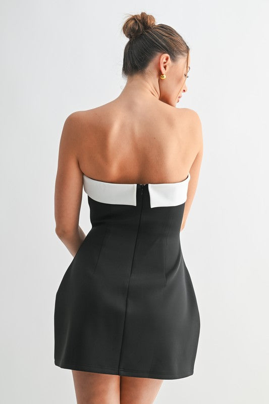 Monaco Contrast Mini Dress