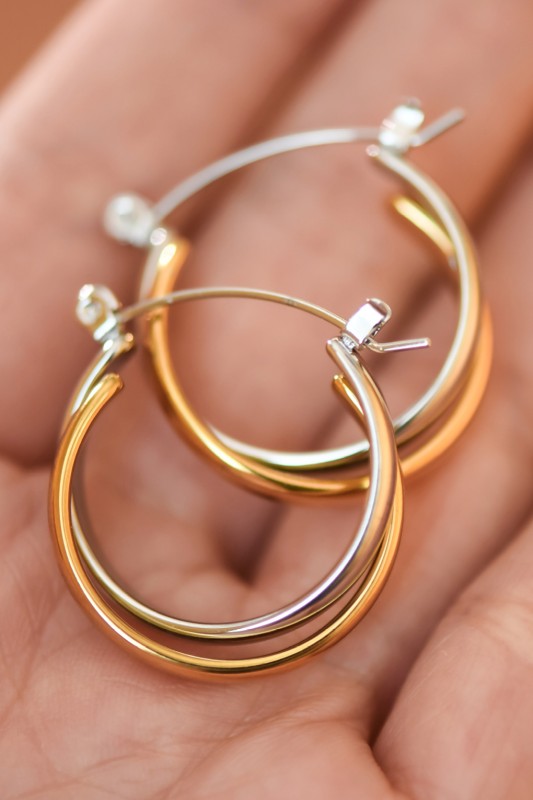 Two Tone Hoop Earring