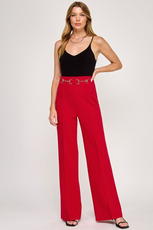 Solid Pendant Frontwide Pants