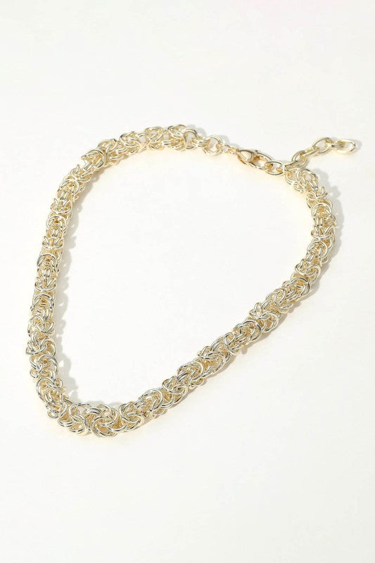 14k Gold Plated Chunky Intricate Chain Necklace