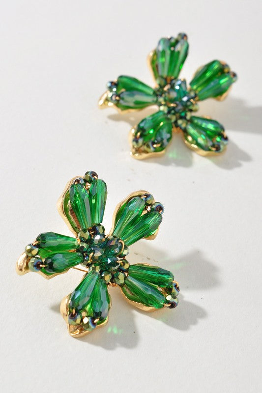 Beaded Flower Post Earrings