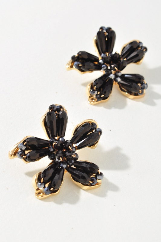 Beaded Flower Post Earrings