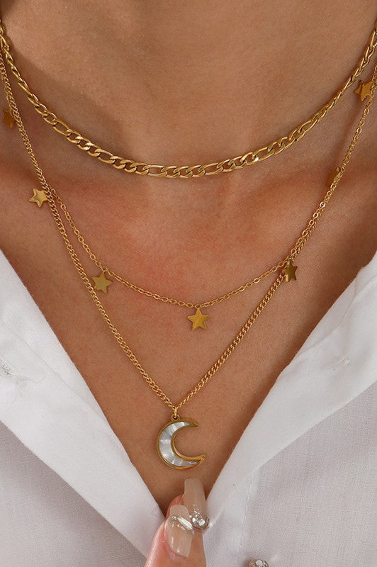 Moon Stainless Steel Necklace