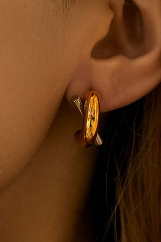 Duo-tone Post Earrings