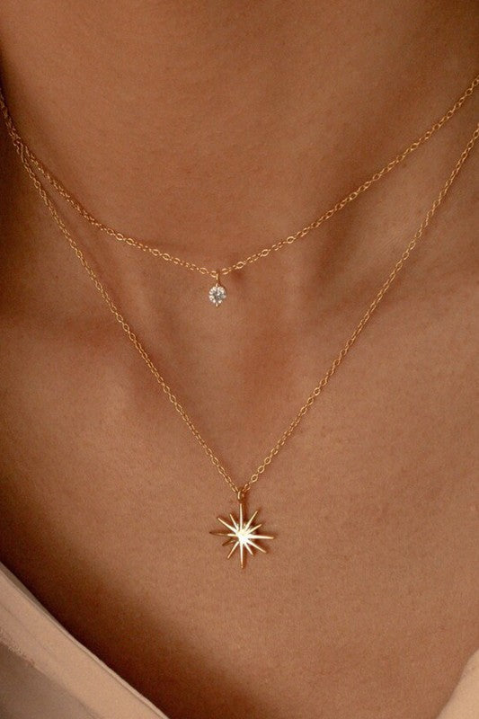Gold Waterproof Stainless Steel Star Necklace