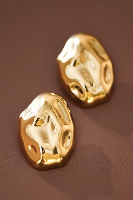 Gold Oval Earring