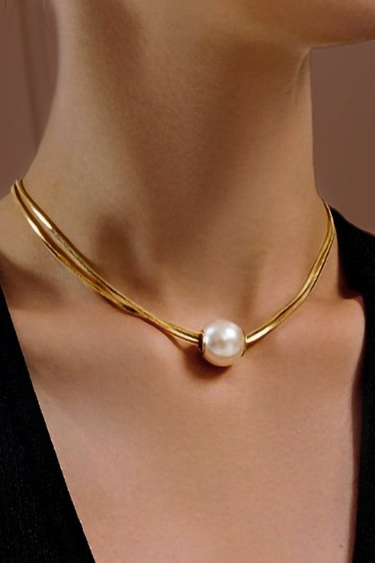 Stainless Steel Pearl Necklace