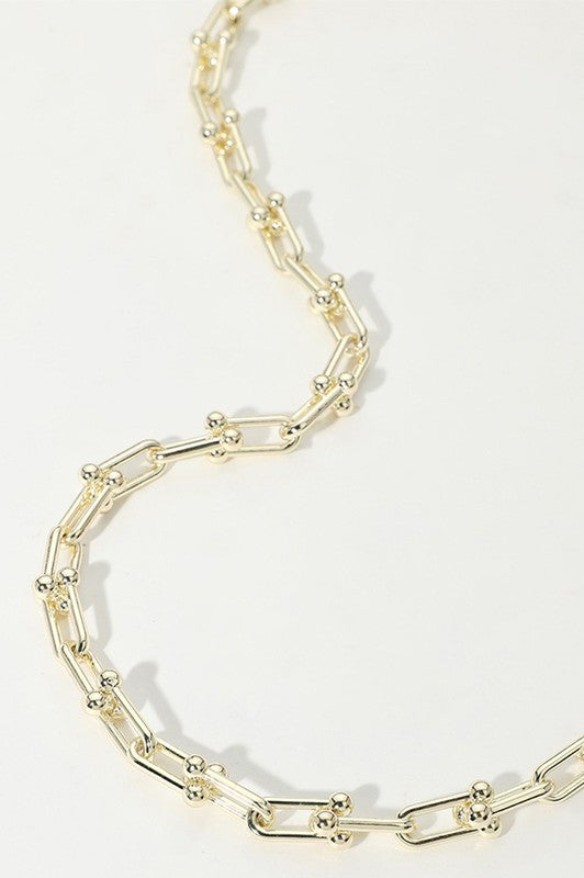 14k Gold Plated Hardware Link Chain Necklace