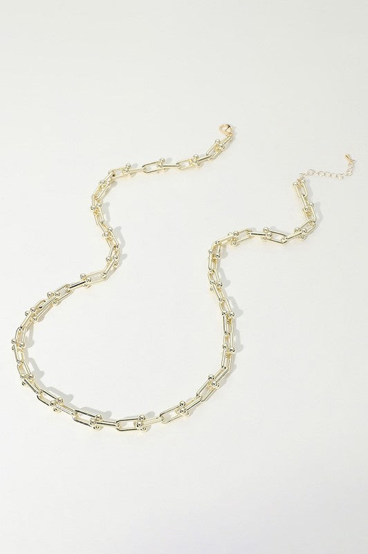 14k Gold Plated Hardware Link Chain Necklace