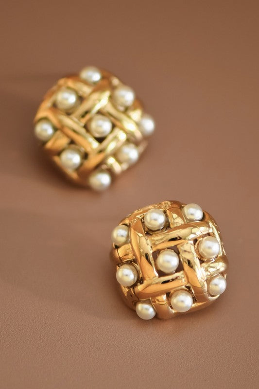 Pearl Stainless Steel Studs
