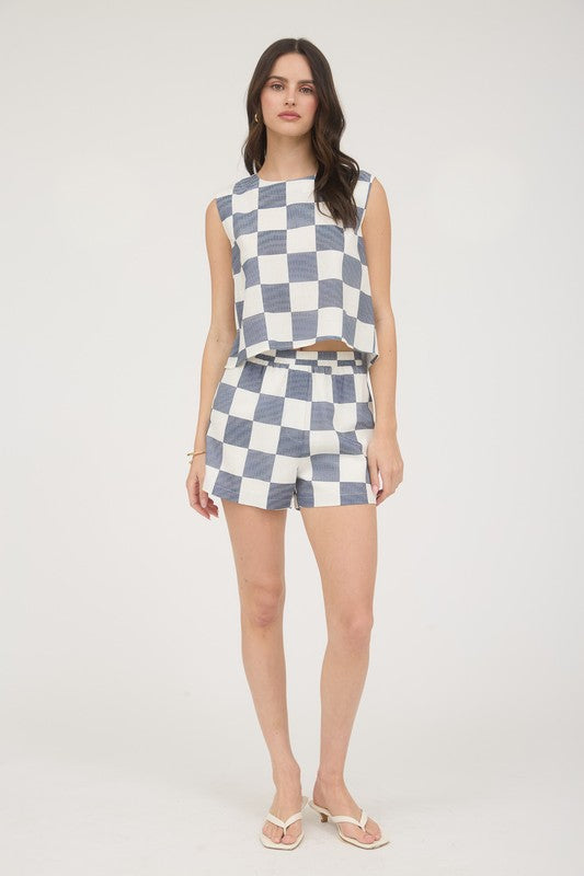 Checkered Linen Set