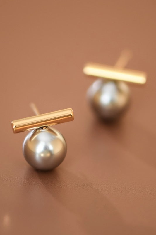 Gold Plated Waterproof Stainless Steel Stud Earrings