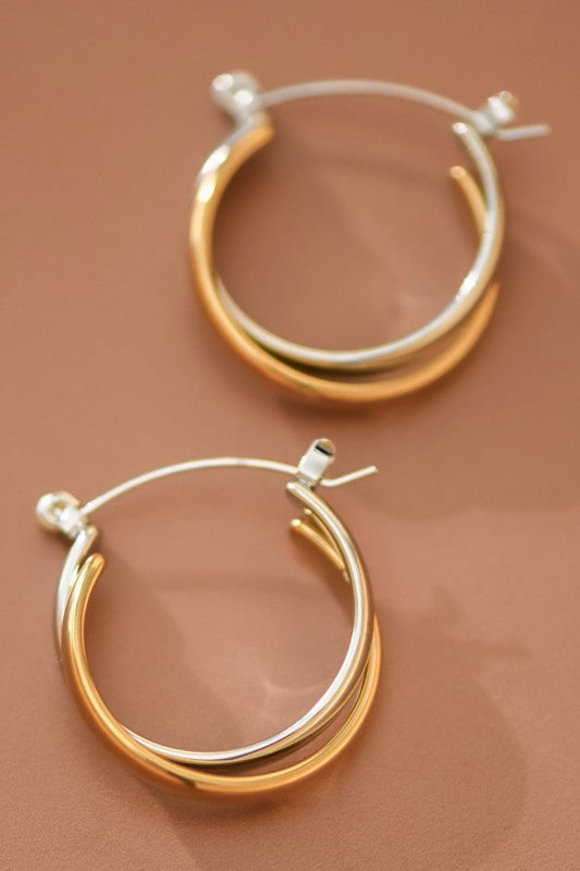 Two Tone Hoop Earring