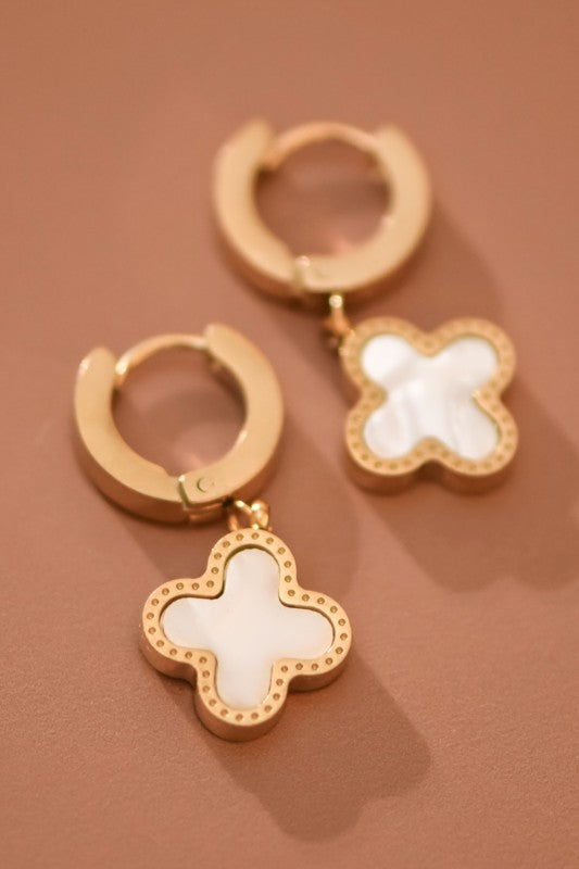 Gold Plated Waterproof Stainless Steel Drop Earrings