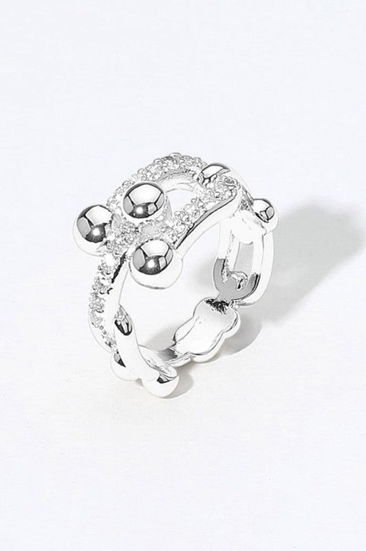 Cz Stone Paved Hardware Ring