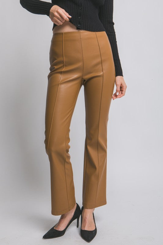 Vegan Leather Flare Pants