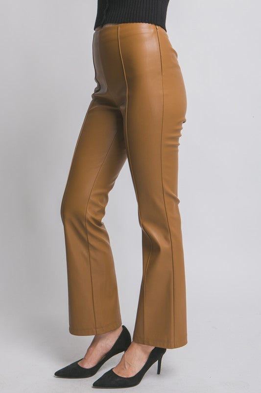 Vegan Leather Flare Pants