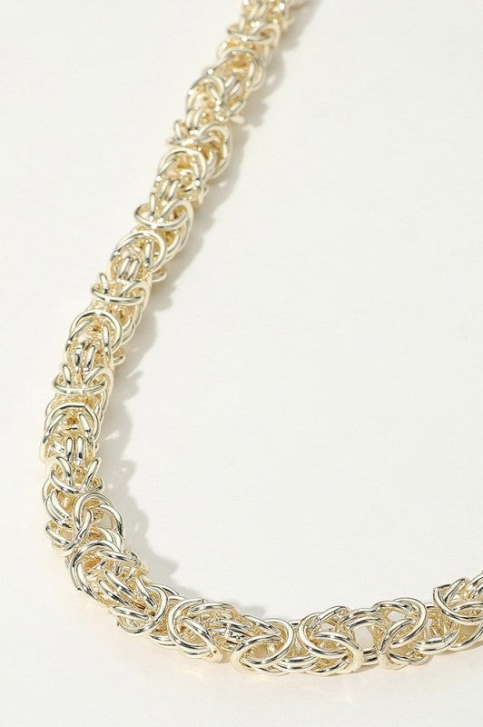 14k Gold Plated Chunky Intricate Chain Necklace