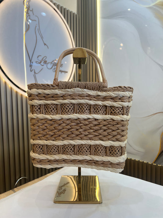 Striped Straw Bag