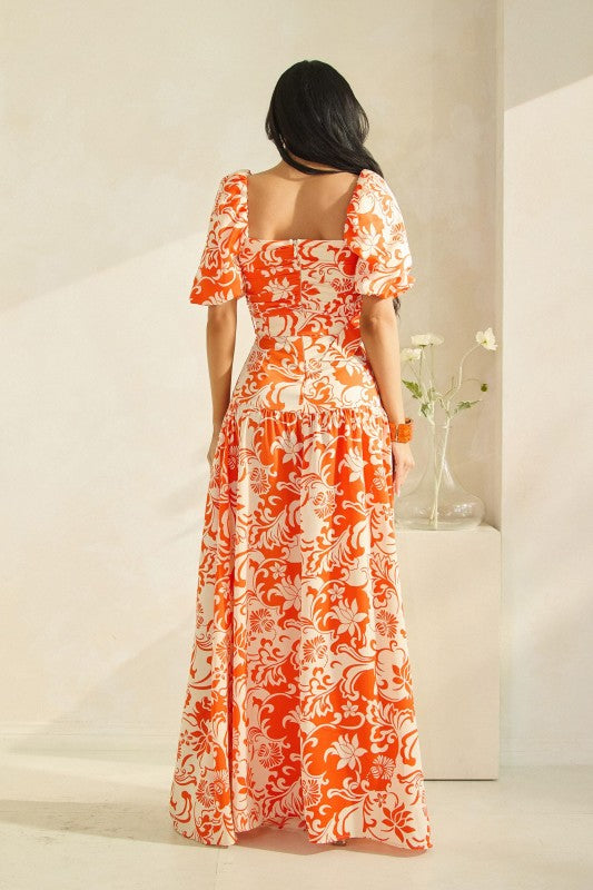 Slit Detail Maxi Dress With Belt